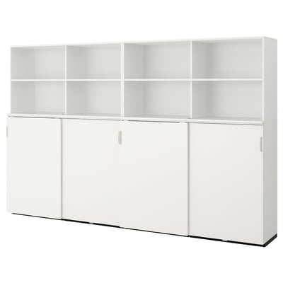 GALANT Storage combination w sliding doors, white, 320x200 cm