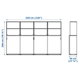 GALANT Storage combination w sliding doors, white, 320x200 cm