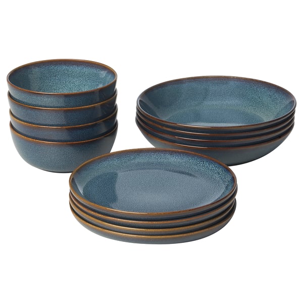 GLADELIG 12-piece service, blue