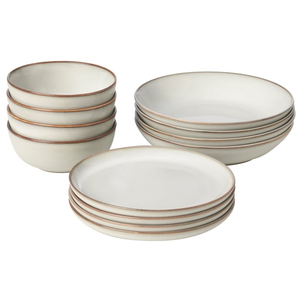 GLADELIG 12-piece service, grey