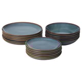 GLADELIG 18-piece service, blue
