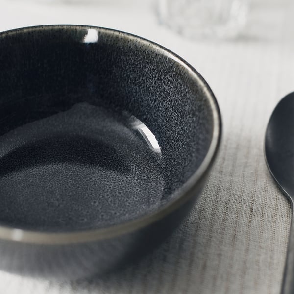 GLADELIG Bowl, dark grey, 14 cm
