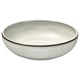 GLADELIG oven dish, white, stoneware, round, deep, sandy glaze.
