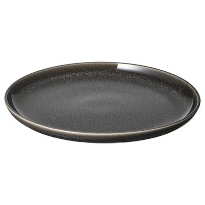 GLADELIG Side plate, dark grey, 20 cm