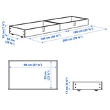 GLADSTAD Upholstered bed storage box, Kabusa light grey, 200 cm