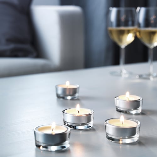 GLIMMA Unscented tealight, 6 hr IKEA