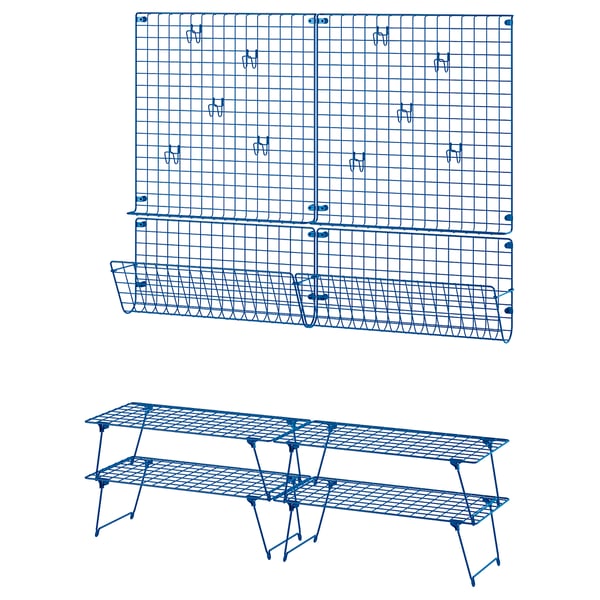 GREJIG Hallway furniture, set of 8, blue