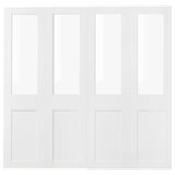 GRIMO Pair of sliding doors, glass/white, 200x201 cm