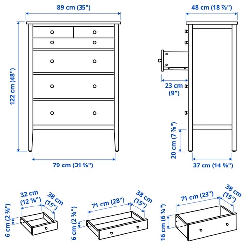 Illustration with measurements for the product: GULLABERG.
