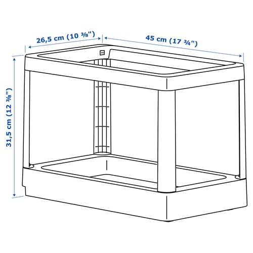 Illustration with measurements for the product: HÅLLBAR.