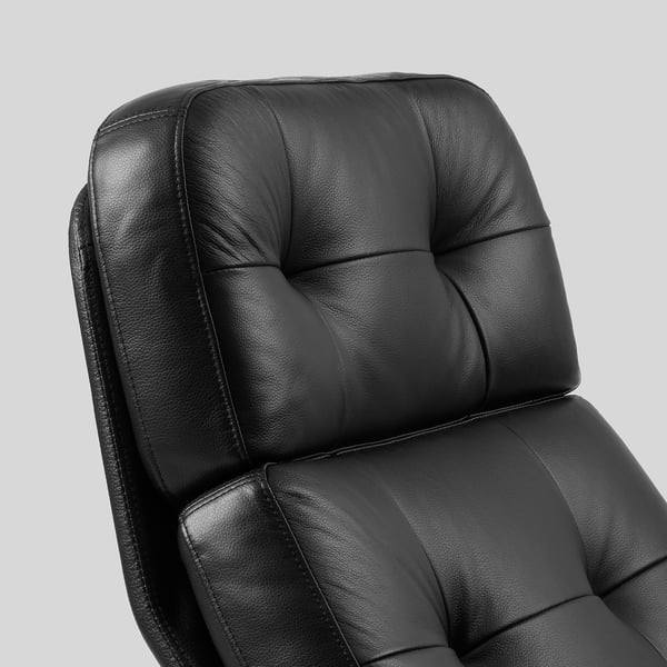 HAVBERG Swivel easy chair, Grann/Bomstad black