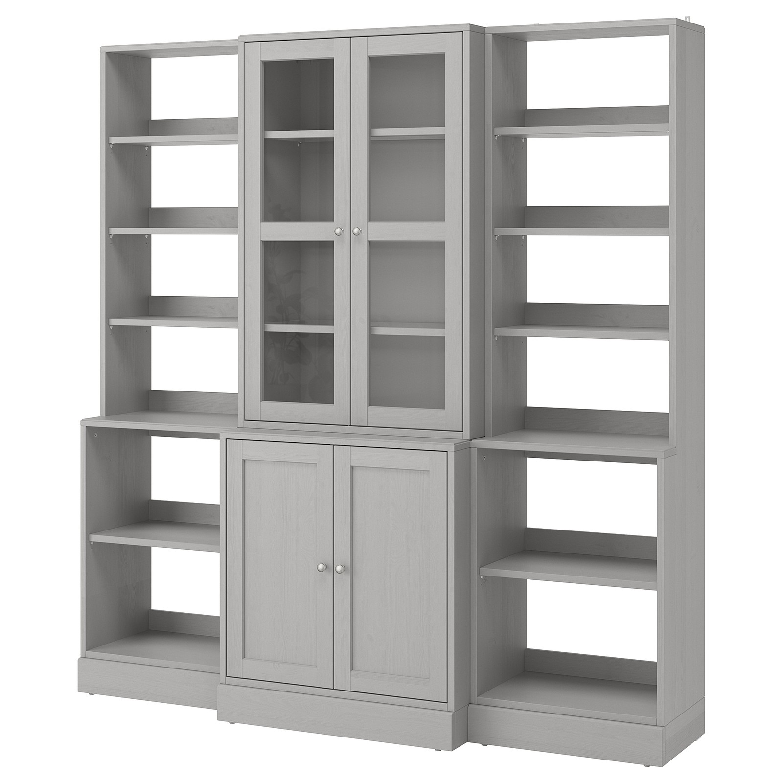HAVSTA Storage combination w glass doors grey IKEA