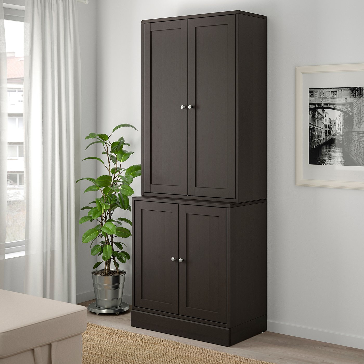 HAVSTA storage combination with doors, dark brown, 81x47x212 cm IKEA