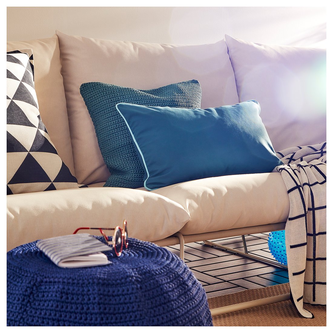 HAVSTEN 3seat sofa, in/outdoor beige IKEA