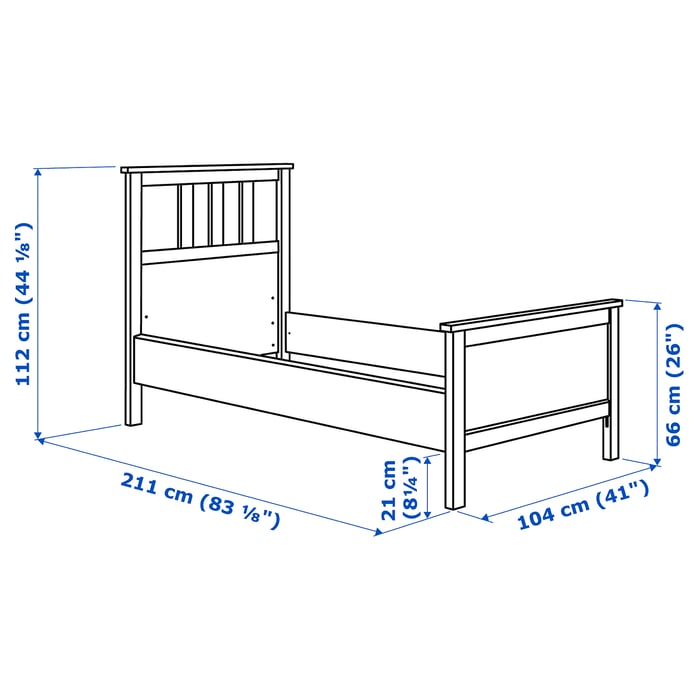 HEMNES bed frame, white stain, 90x200 cm IKEA