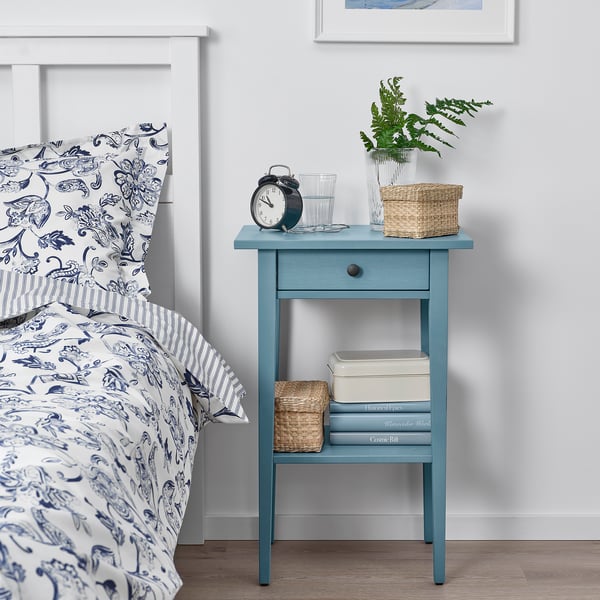 HEMNES bedside table, blue stain, 46x35 cm IKEA