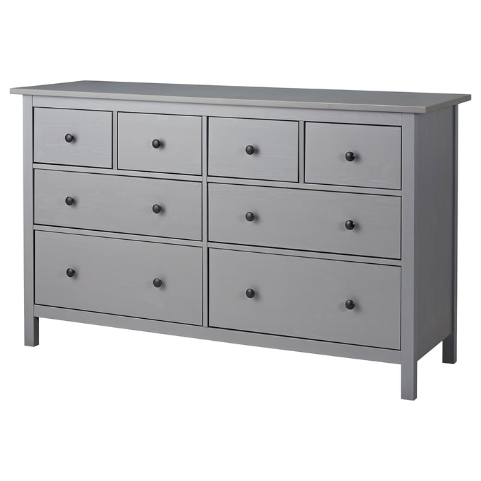HEMNES chest of 8 drawers, grey stained, 160x96 cm IKEA