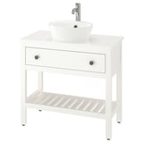 HEMNES / KATTEVIK Open wsh-stnd w drw/wash-basin/tap, white, 82x48x91 cm