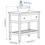 HEMNES / KATTEVIK Open wsh-stnd w drw/wash-basin/tap, white, 82x48x91 cm