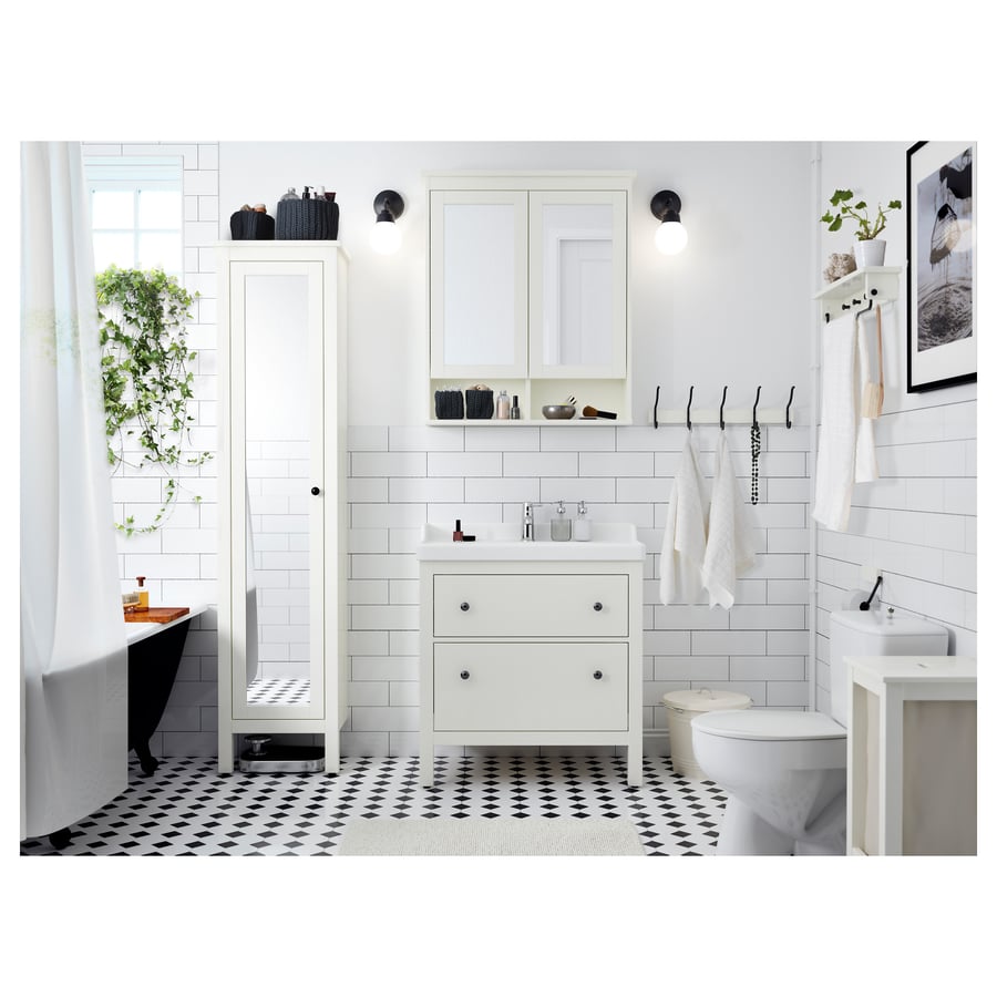 HEMNES Mirror with 2 doors, white, 83x16x98 cm IKEA