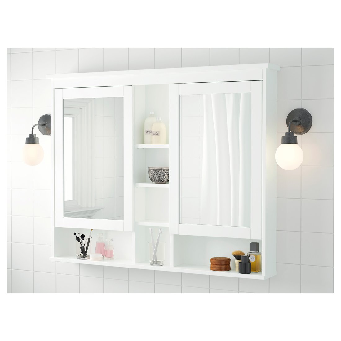 HEMNES Mirror with 2 doors white IKEA