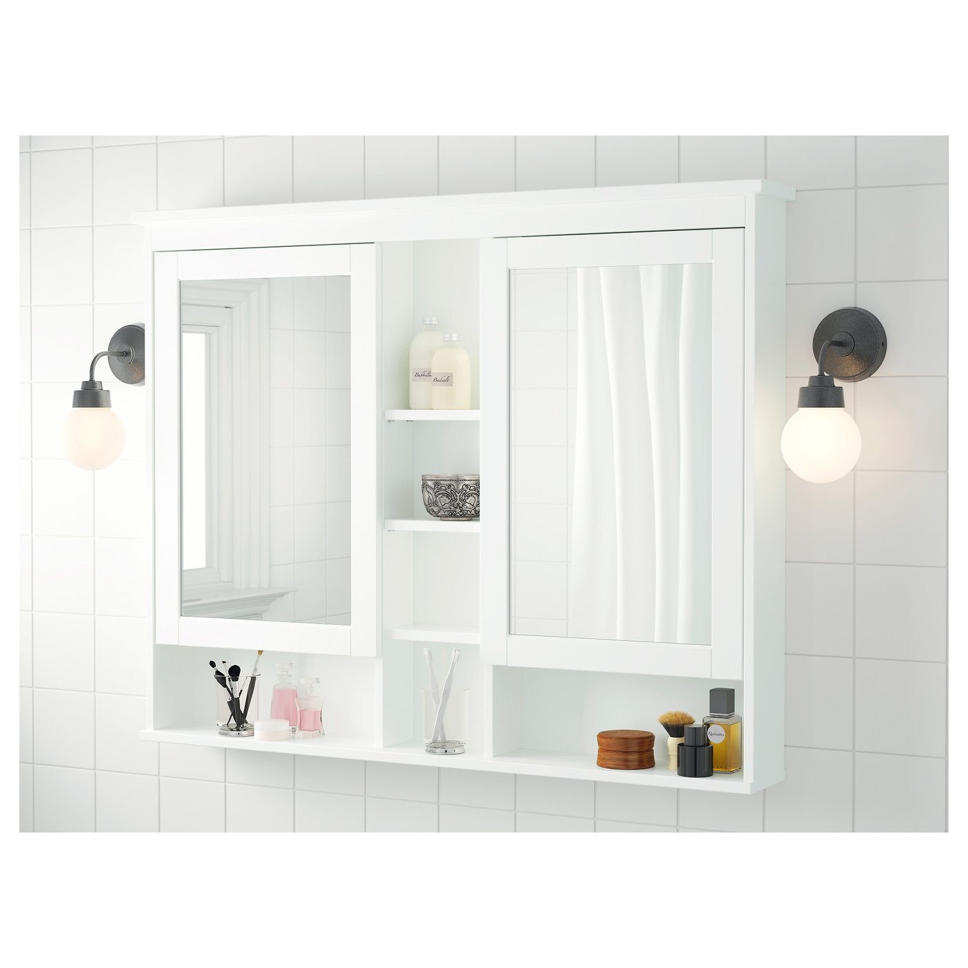 HEMNES Mirror with 2 doors white IKEA
