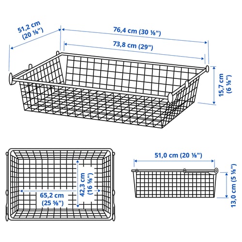 Illustration with measurements for the product: HJÄLPA.