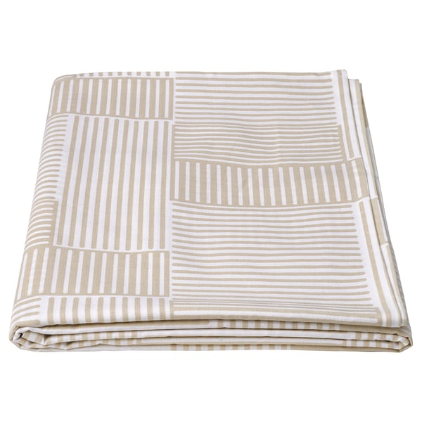 HÖSTAGILLE Tablecloth, beige, 145x240 cm