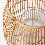 HÖVISK Lantern for block candle, handmade bamboo, 29 cm