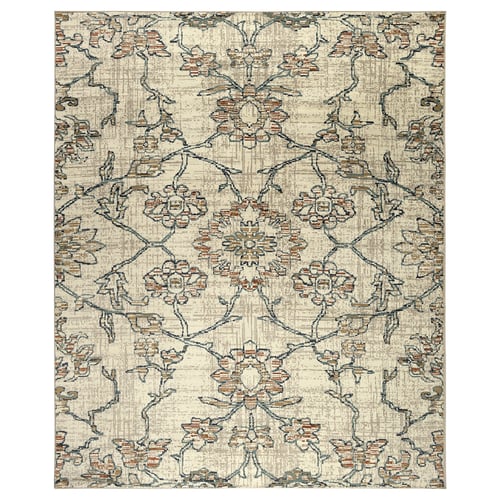 HOLSTEBRO rug, beige, floral design, rectangular, soft pile, synthetic material.