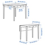 IDANÄS / SKOGSBO Table and 2 chairs, white/dark brown, 51/86x96 cm