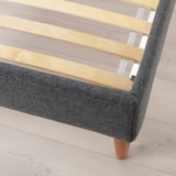 IDANÄS Upholstered bed frame, Gunnared dark grey, 160x200 cm