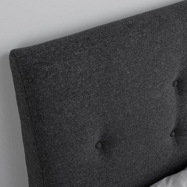 IDANÄS Upholstered bed frame, Gunnared dark grey, 160x200 cm
