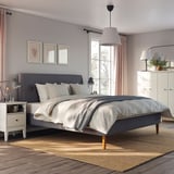 IDANÄS Upholstered bed frame, Gunnared dark grey, 180x200 cm