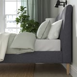 IDANÄS Upholstered bed frame, Gunnared dark grey, 160x200 cm