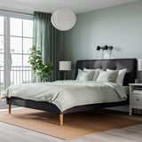 IDANÄS Upholstered bed frame, Gunnared dark grey, 180x200 cm