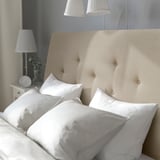IDANÄS Upholstered bed frame, Naggen beige, 160x200 cm