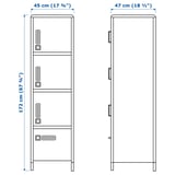 IDÅSEN High cabinet with drawer and doors, beige, 45x172 cm