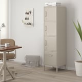 IDÅSEN High cabinet with drawer and doors, beige, 45x172 cm