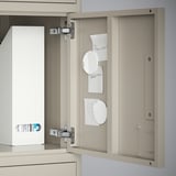 IDÅSEN High cabinet with drawer and doors, beige, 45x172 cm