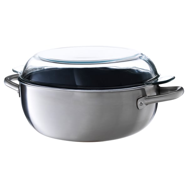 IKEA 365+ Casserole with lid stainless steel, clear glass IKEA
