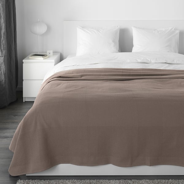 INDIRA bedspread, light brown, 230x250 cm IKEA