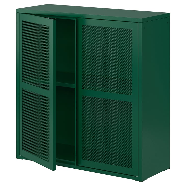IVAR with doors, green mesh, 80x83 cm IKEA