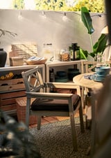 JÄRPÖN/DUVHOLMEN Chair cushion, outdoor, anthracite, 50x50 cm
