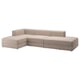 JÄTTEBO 3,5-seat mod sofa w chaise longues, Samsala grey-beige