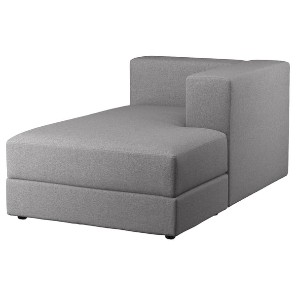 JÄTTEBO Chaise longue module, right, with armrest/Tonerud grey