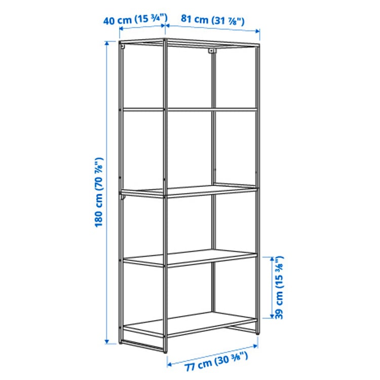 JOSTEIN shelving unit, in/outdoor/metal white, 81x40x180 cm IKEA