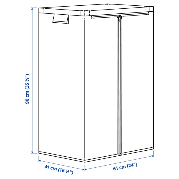 JOSTEIN Shelving unit with cover, in/outdoor wire/transparent white, 61x41x90 cm
