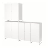 JOSTEIN Shelving unit with doors, in/outdoor/white, 182x44x180 cm