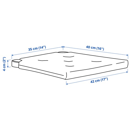 JUSTINA Chair pad, natural, 42/35x40x4 cm